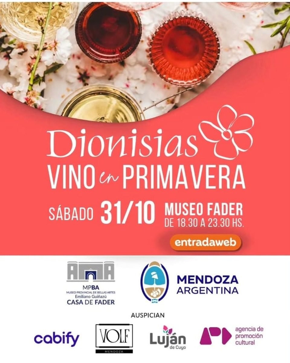 “DIONISIAS: VINO EN PRIMAVERA” VUELVE AL MUSEO FADER CON VINOS, ARTE, MÚSICA Y EMPRENDIMIENTOS