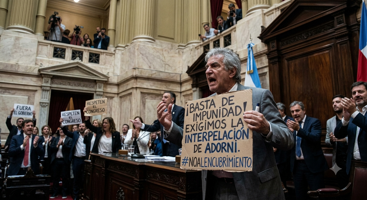 LOS QUE VINIERON A LUCHAR CONTRA LA CASTA, VACIARON EL CONGRESO PARA QUE ADORNI SIGA SIN DAR EXPLICACIONES