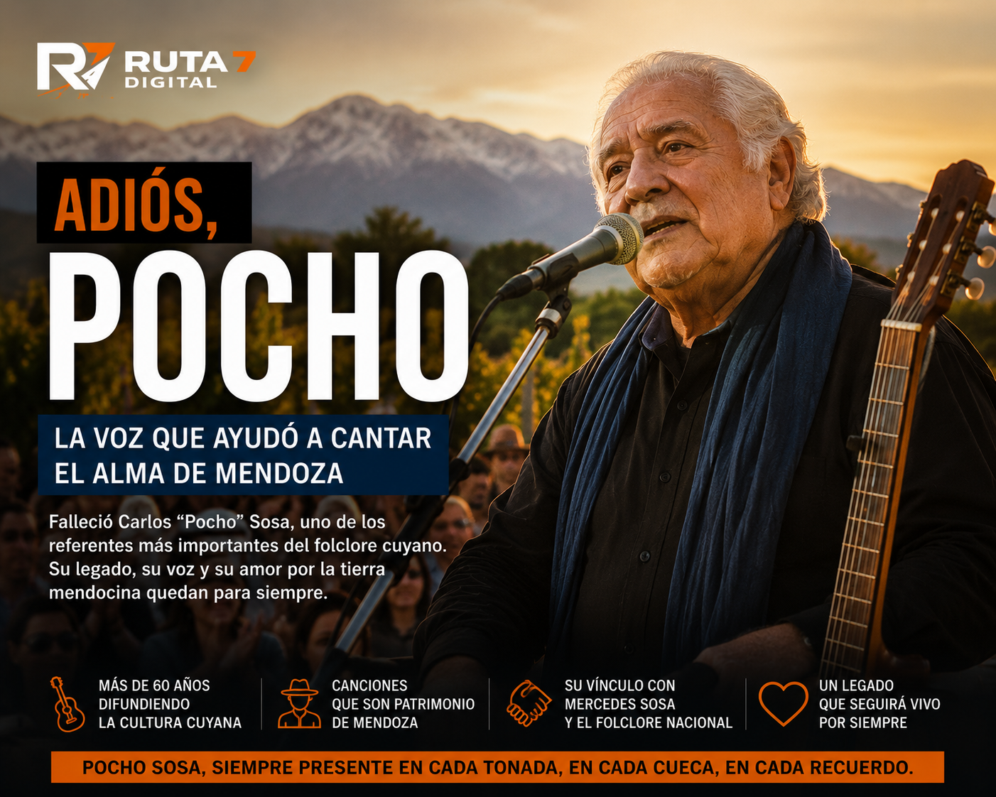 POCHO SOSA: la voz que nos enseñó a cantar el alma de Mendoza