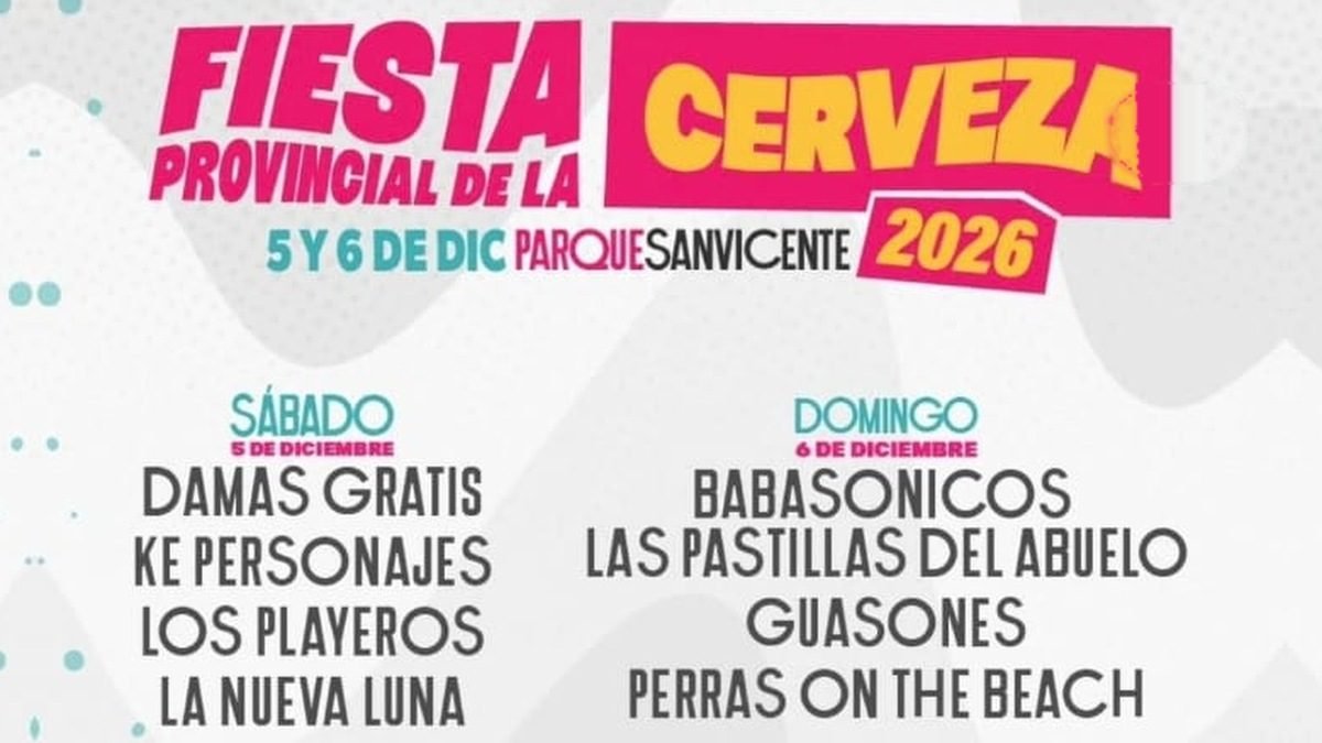 VUELVE LA FIESTA PROVINCIAL DE LA CERVEZA: DOS NOCHES DE CUMBIA Y ROCK EN EL PARQUE SAN VICENTE